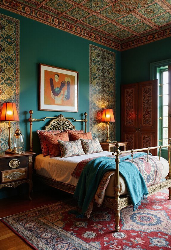 globally inspired modern maximalist bedroom