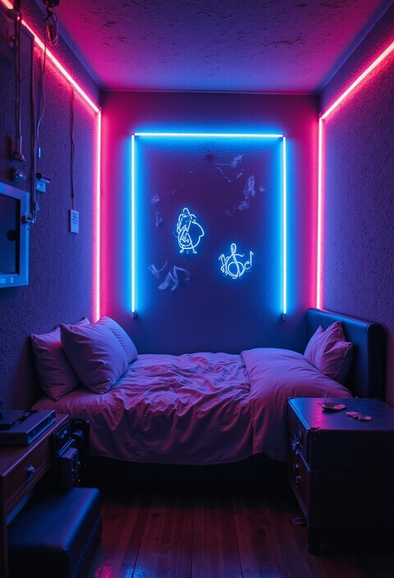 glowing concert inspired neon music decor