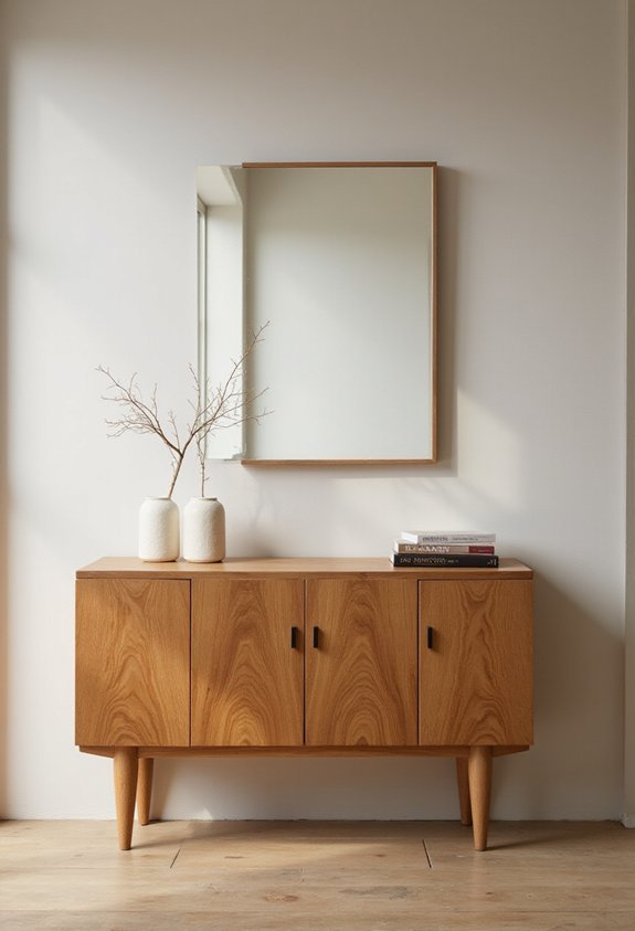harmonious wood mirror console table ensemble