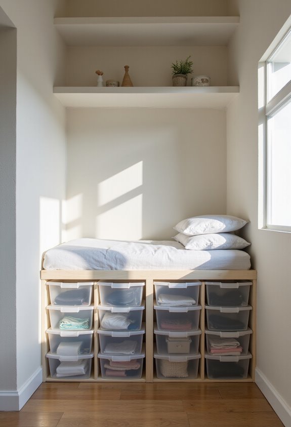 hidden underbed storage organizer