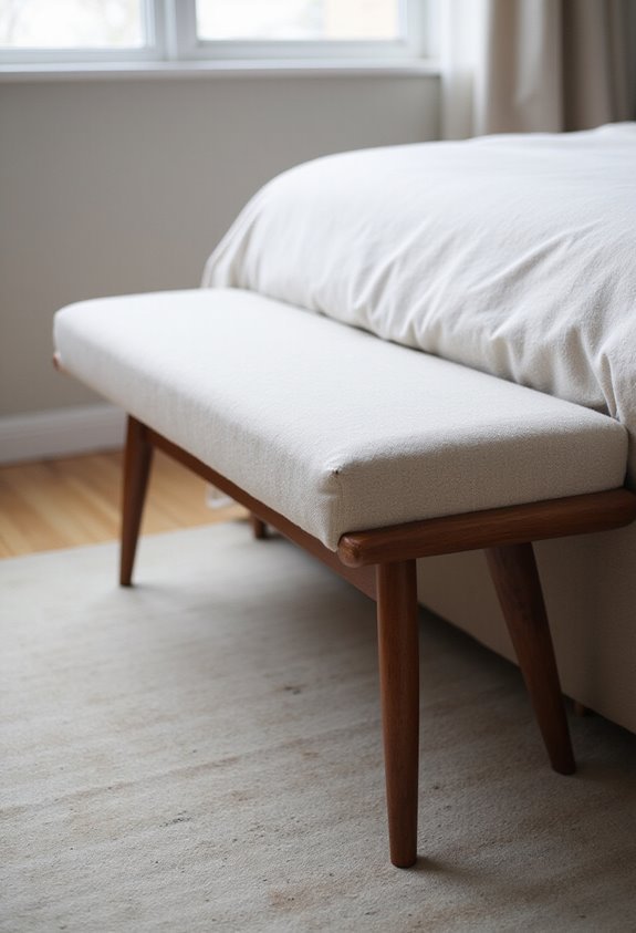 iconic mid century modern tapered benches