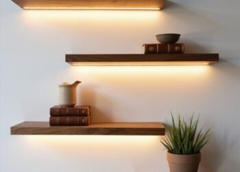 illuminate floating shelf decor enchantingly