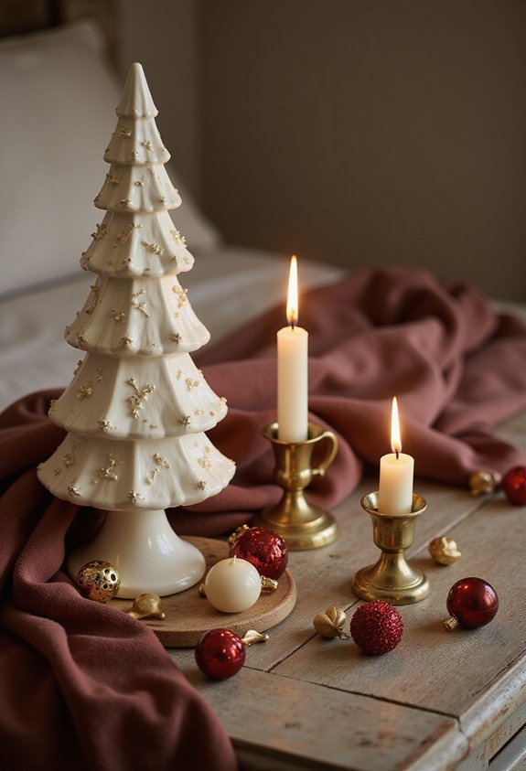 intimate textured festive balanced holiday vignettes