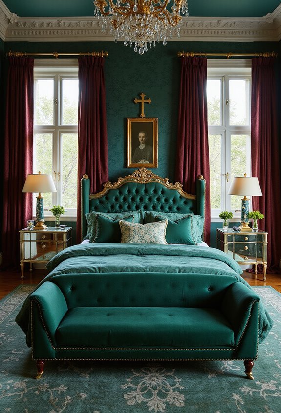 jewel toned deco bedroom opulence