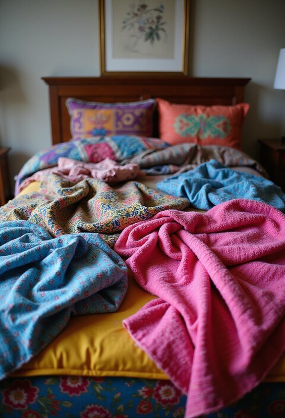 layered clashing textured asymmetric