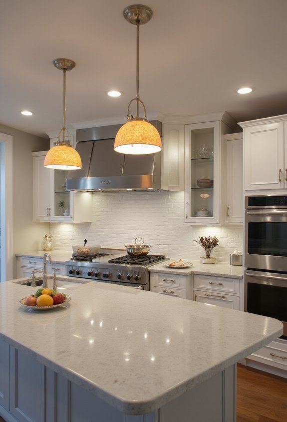 layered functional mood setting kitchen lighting