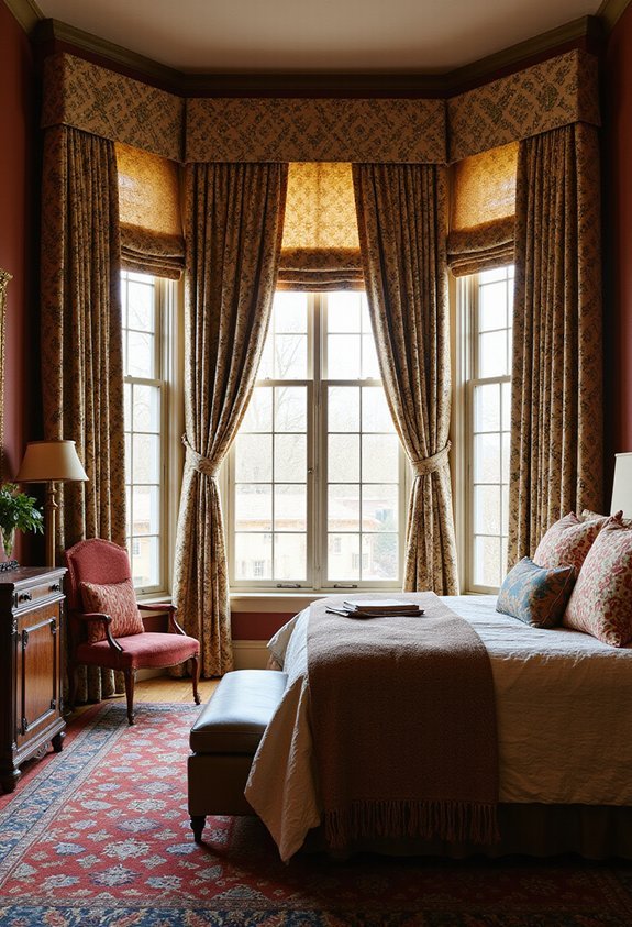 layered patterned functional maximalist curtains