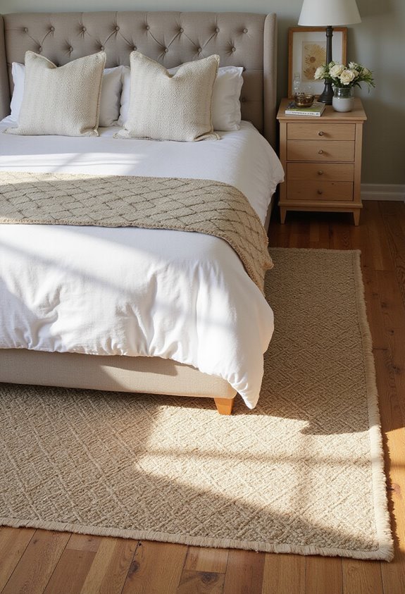 layered rugs transform bedroom brilliance