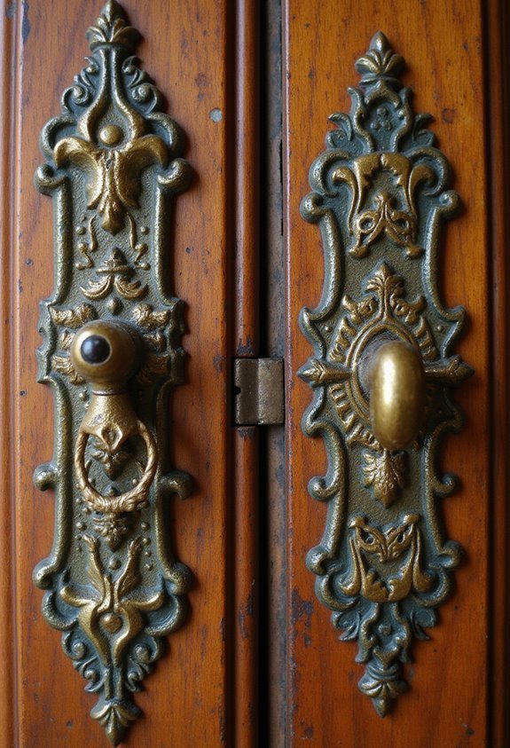 luxurious antique hardware accentuates interior sophistication