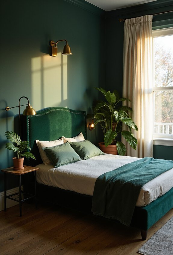 luxurious moody nature inspired bedroom retreat