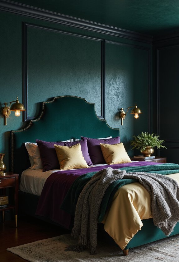 luxurious sophisticated jewel toned bedroom sanctuary