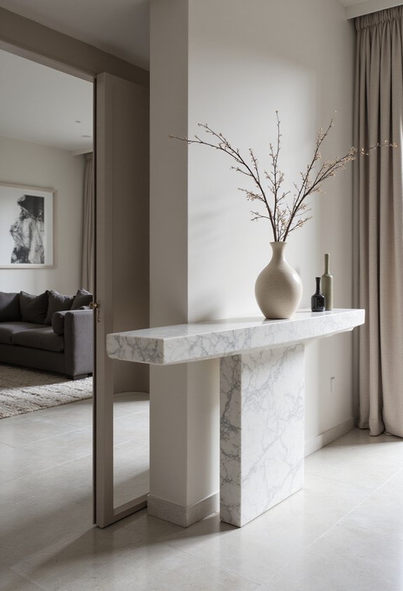 luxurious sophisticated marble console tables