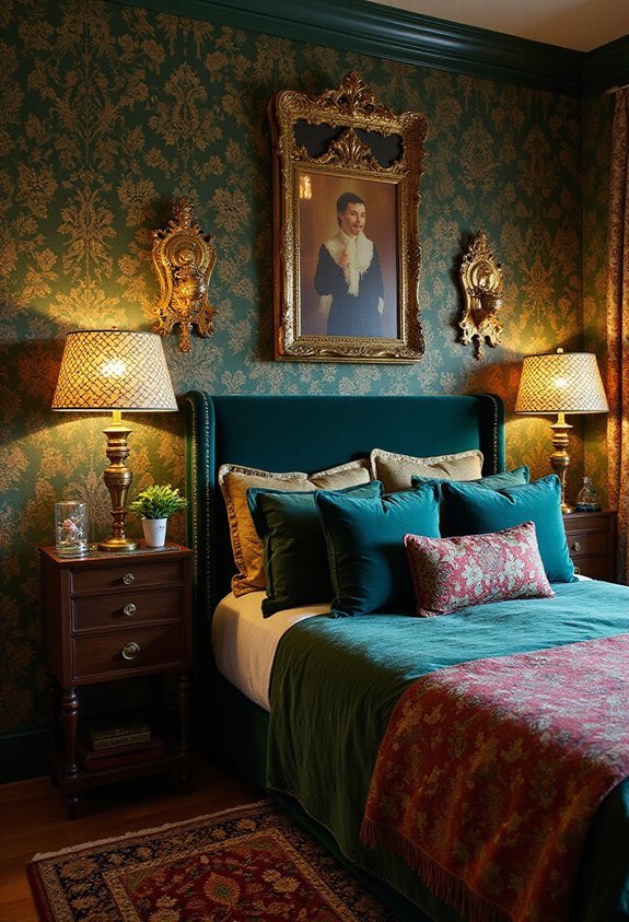 maximalist bedroom lighting focal points