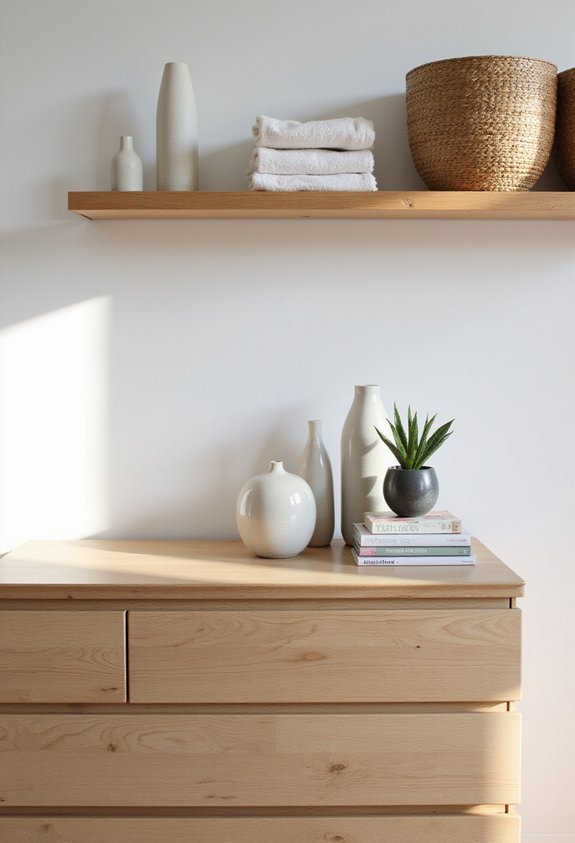 maximize dresser storage vertically and aesthetically