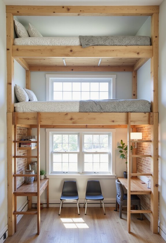 maximize shared space with loft beds