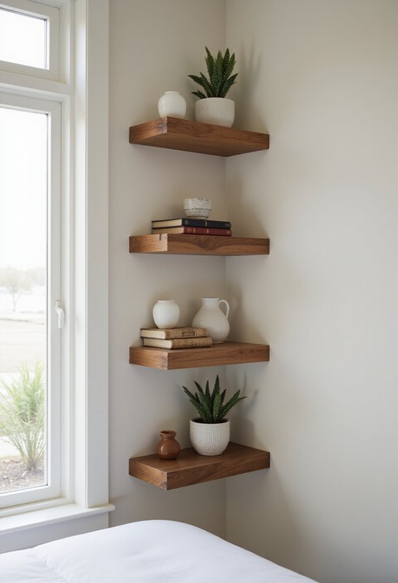 maximize storage with wall mounted shelving