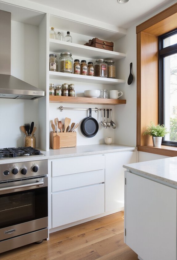 maximize vertical storage in one wall kitchen