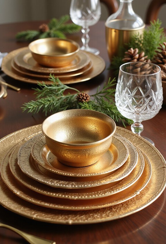 metallic accents elevate festive sophistication