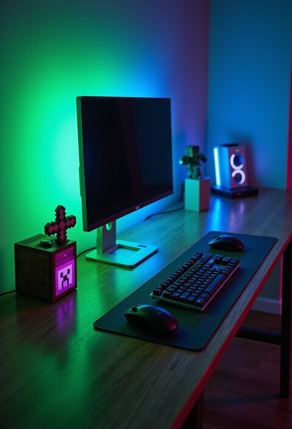 minecraft themed gaming desk accessories