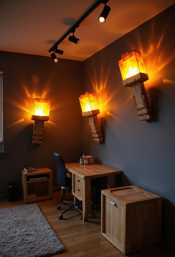 minecraft themed track lighting transformation