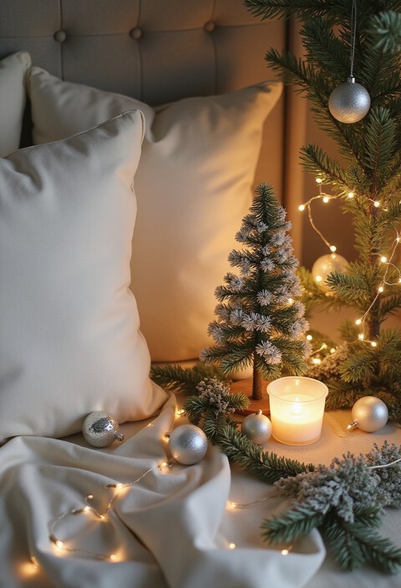 miniature festive bedside table trees