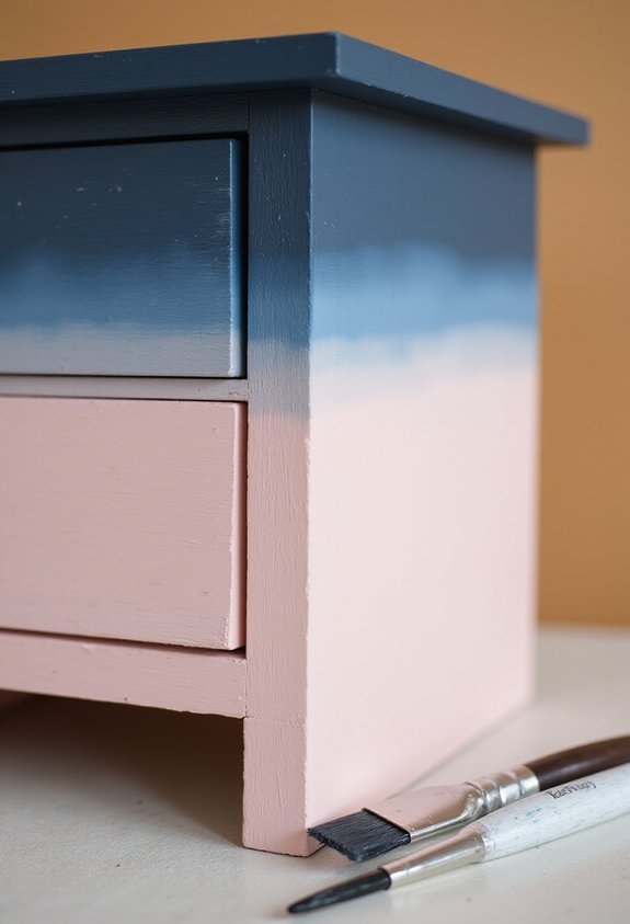 minimal skill ombre gradient nightstands