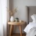 minimalist clean lined natural wood side tables