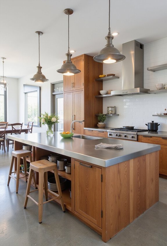 minimalist industrial kitchen centerpiece