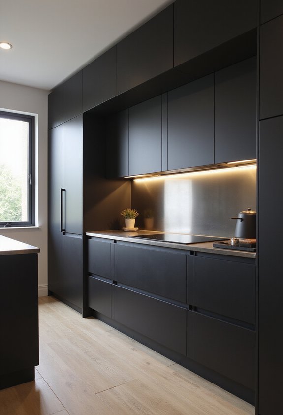 minimalist seamless push to open space saving