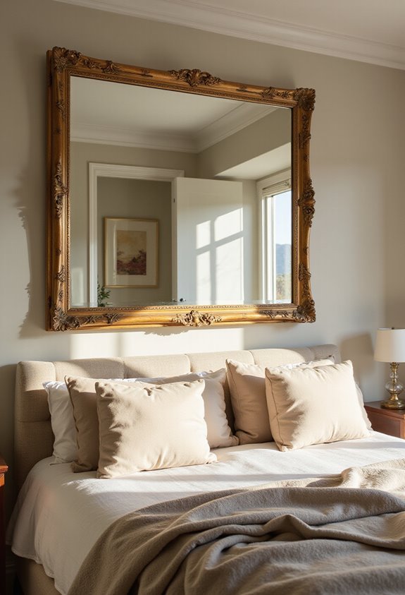 mirror as bedroom focal point