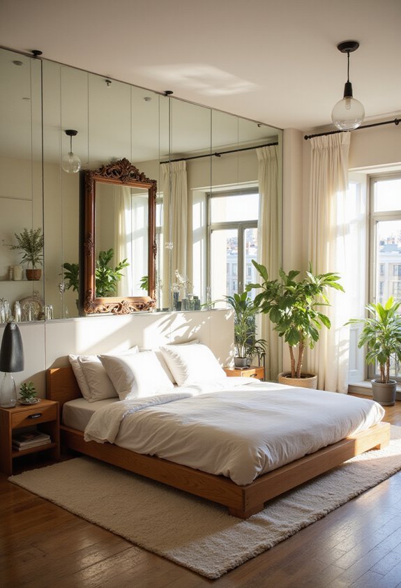 mirrors expand bedroom visually economically