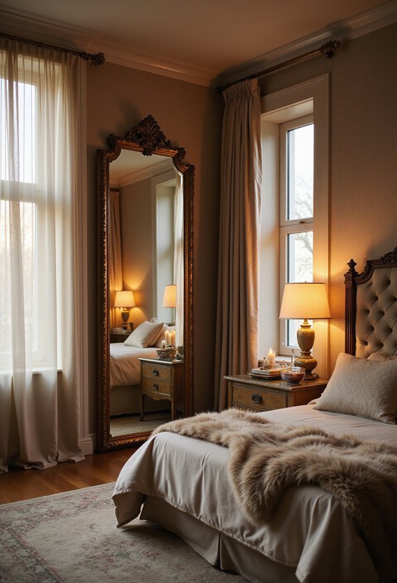 mirrors strategically expand bedroom space