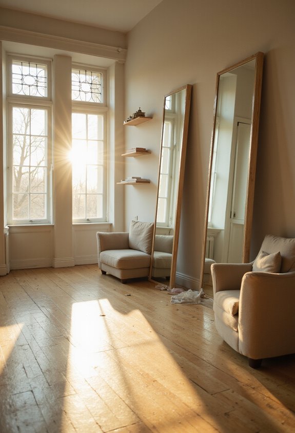 mirrors strategically reflect light depth