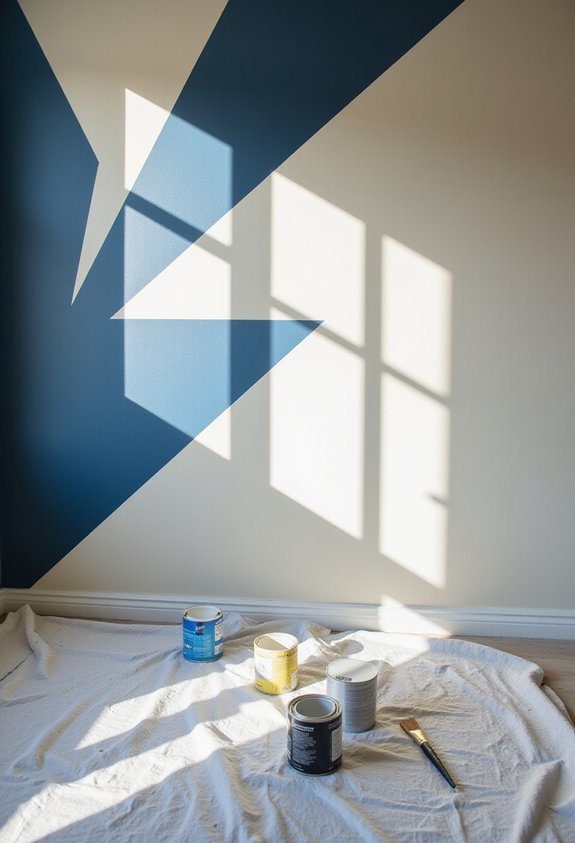 modern geometric accent wall