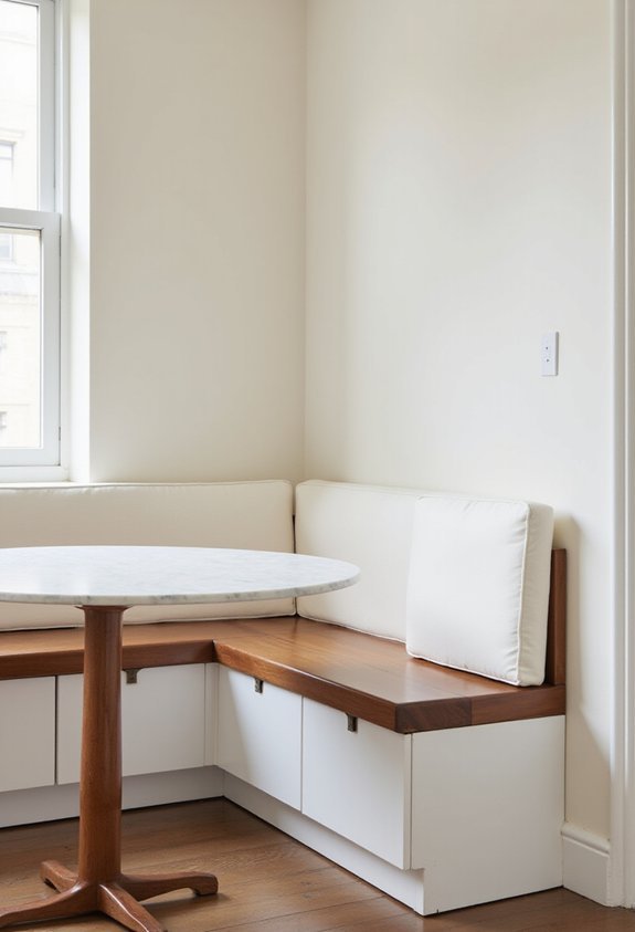 multifunctional storage seating for small kitchens