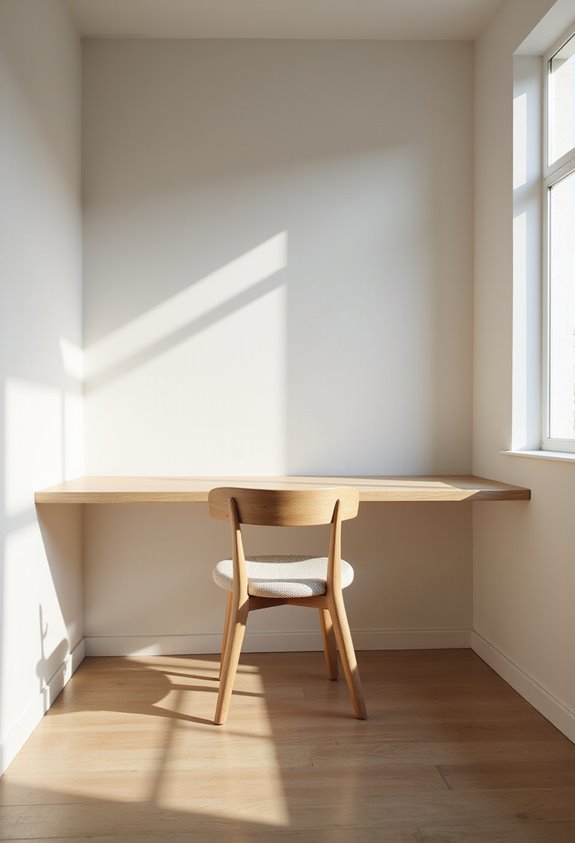 multipurpose floating desk maximizes small space