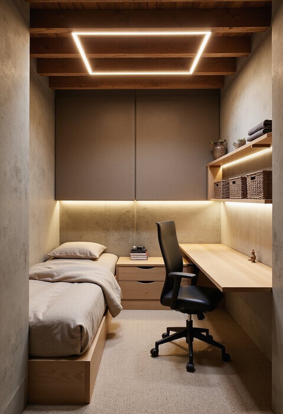 multipurpose room for work and sleep