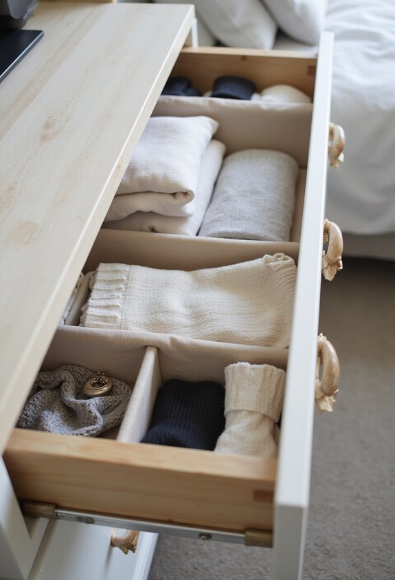 organized accessible compartmentalized clothing storage