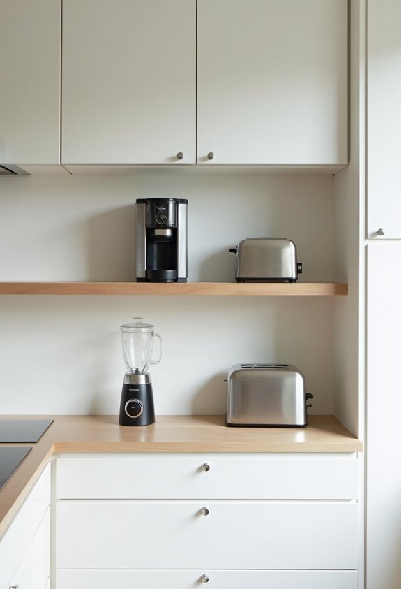 organized space saving accessible appliance storage