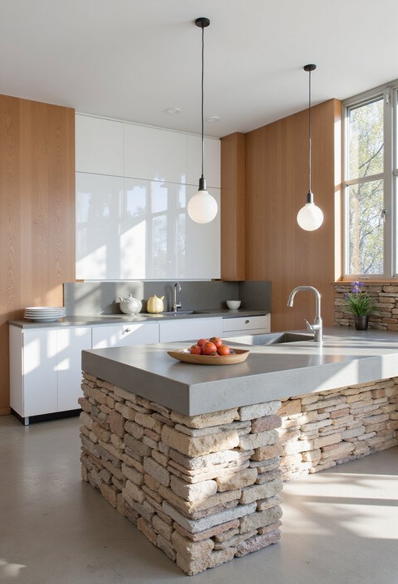 permanent kitchen division visual connection workspace organization