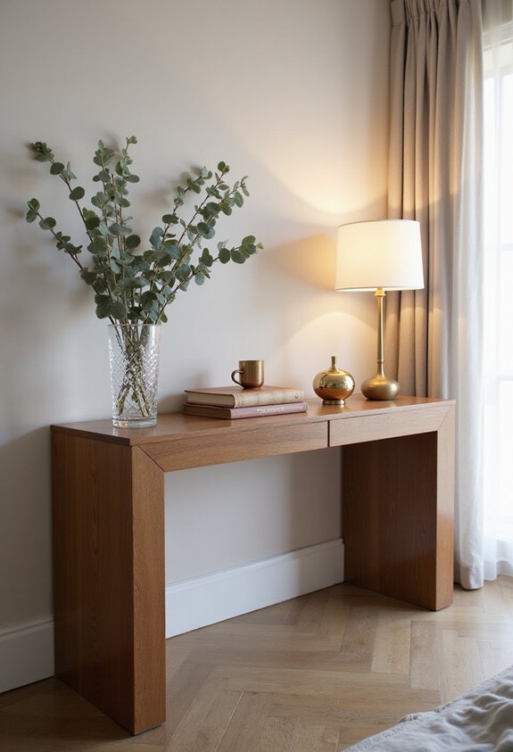 personalized sleek uncluttered bedroom styling