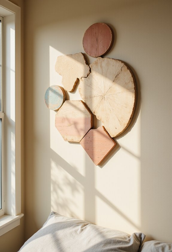 personalized wooden shape wall compositions