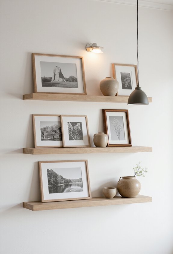 personalizing artistic gallery wall shelves