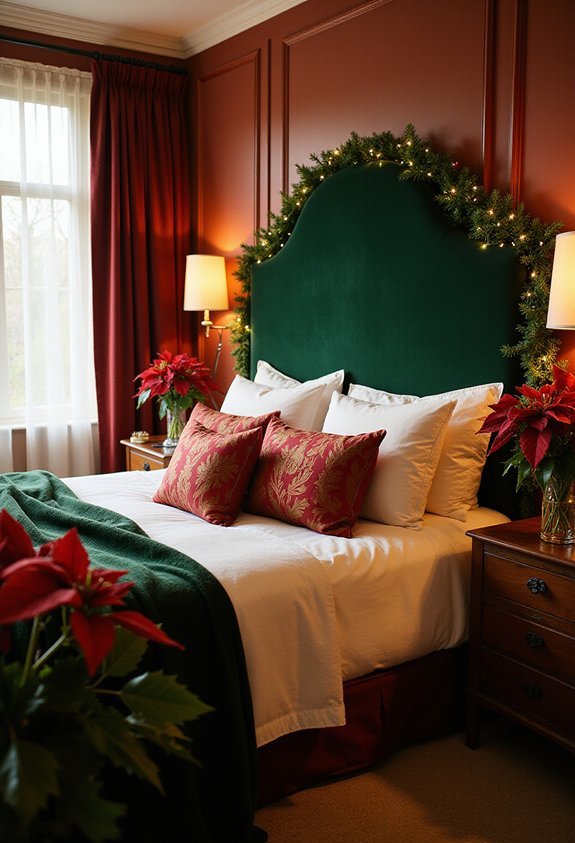quintessential holiday bedroom floral accents