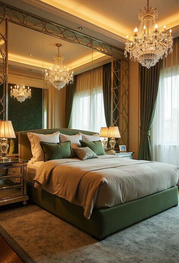 reflective bedroom glamour transformation