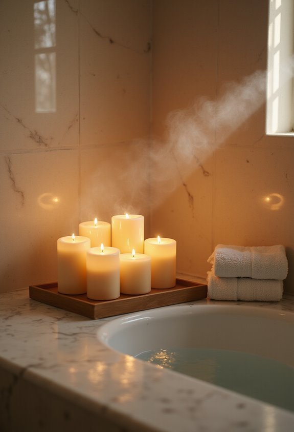 relaxing spa like bathroom ambiance