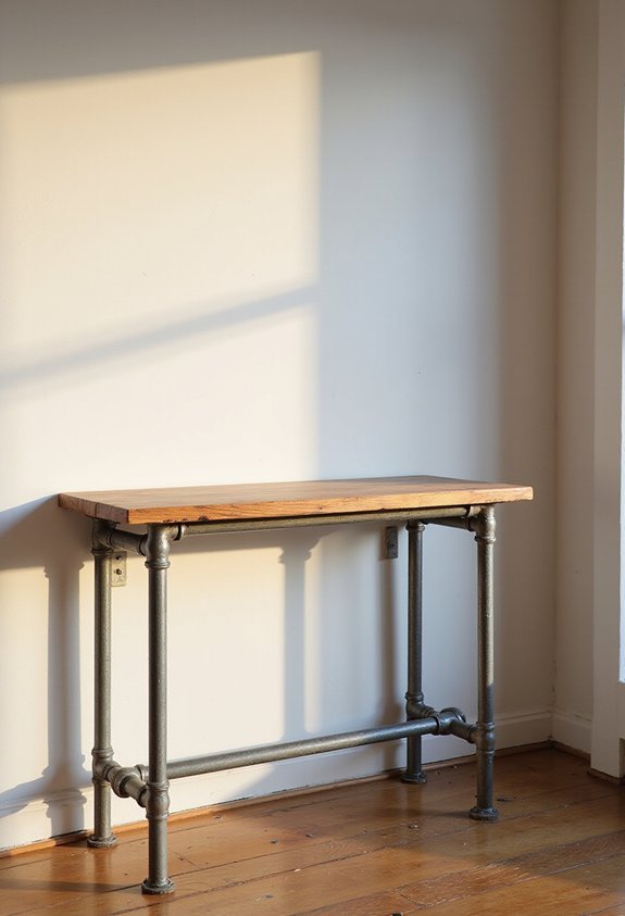 rugged warehouse chic industrial pipe tables