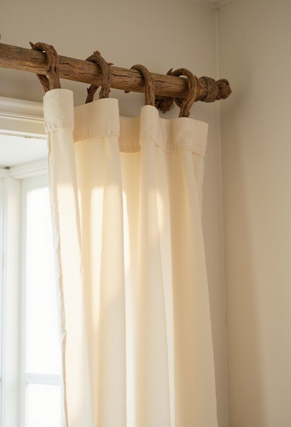 rustic customizable natural visually impactful curtain rods