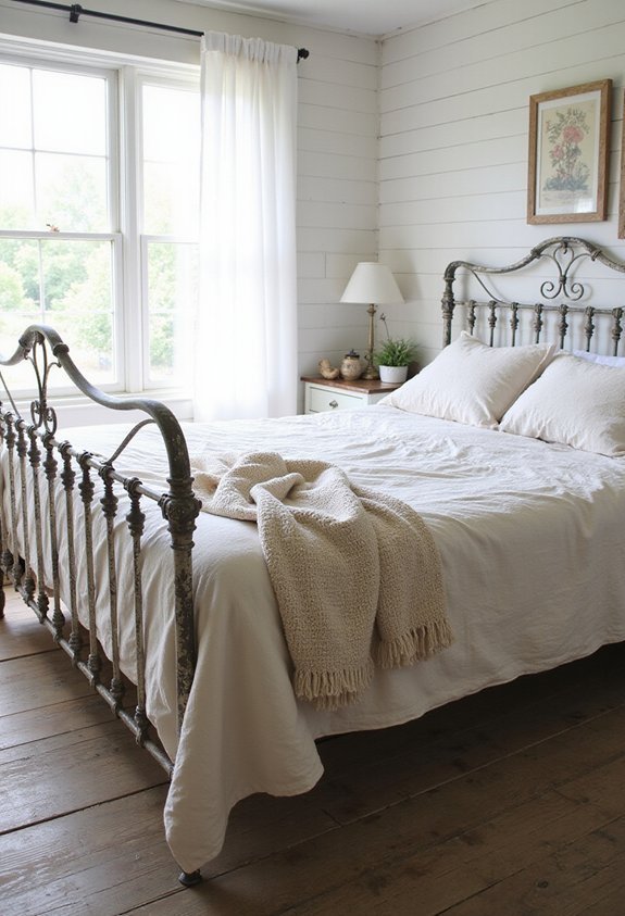 rustic distressed vintage metal bed frame