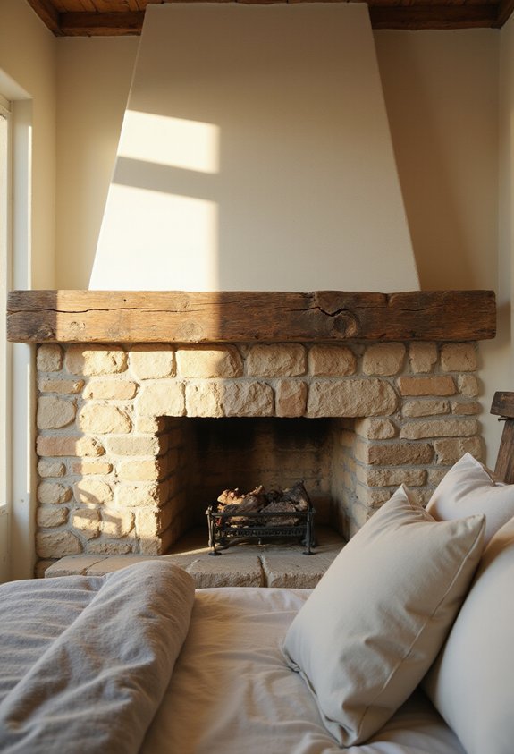 rustic wood beam mantel transformative charm